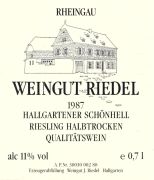 Riedel_Hallgartener Schönhell_qba ½trk 1987